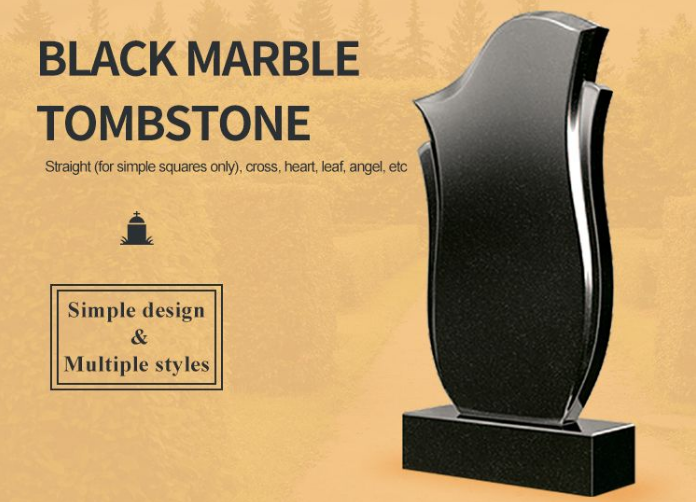 Black granite custom tombstone