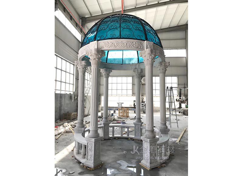 Outdoor Garden Decoration Layout Beautiful Marble Pavilion