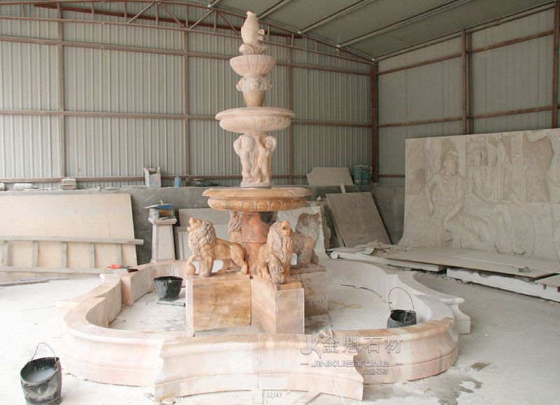 Outdoor garden decoration natural marble animal and character fountain marble sculpture