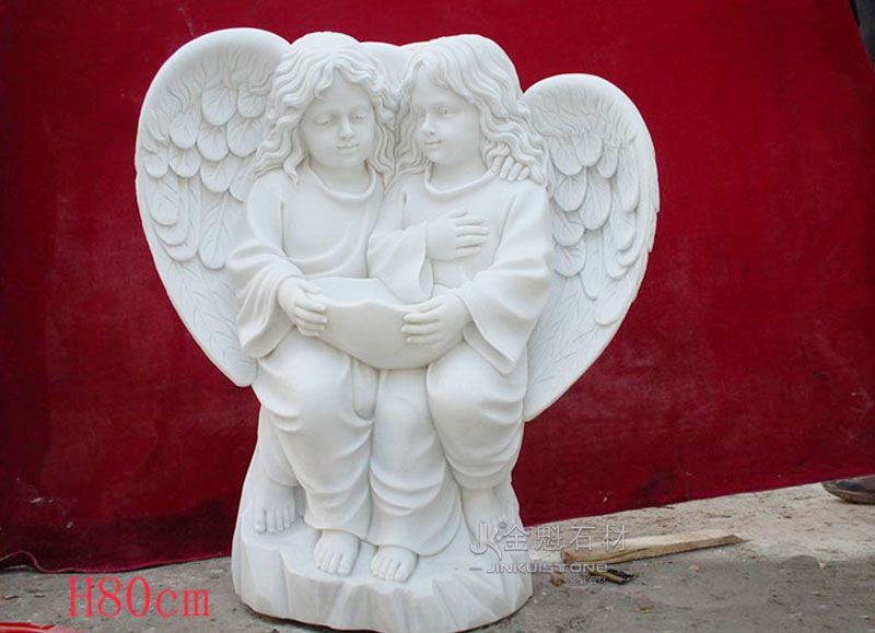 Customizable White Little Angel Sculpture Marble Decoration