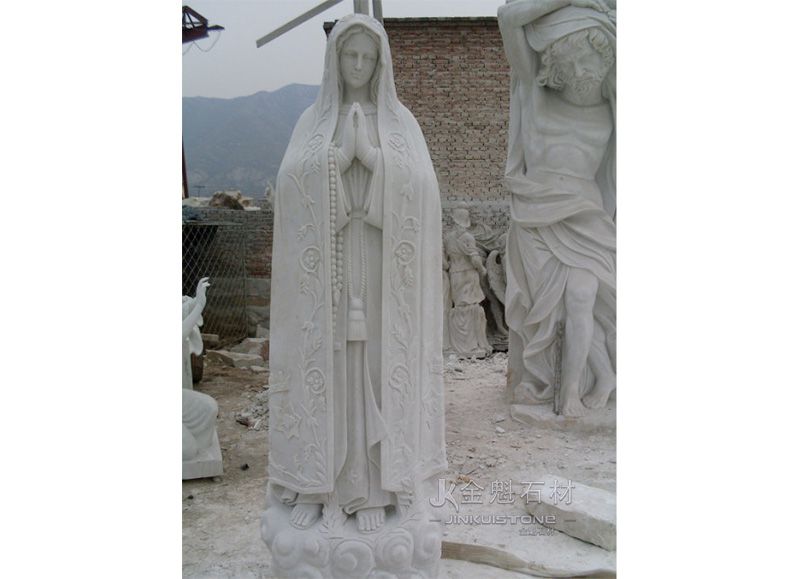 Statue of the Virgin Mary Life Size White Sculpture Marble