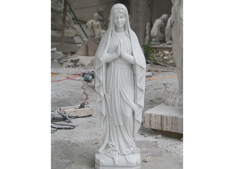 Statue of the Virgin Mary Life Size White Sculpture Marble