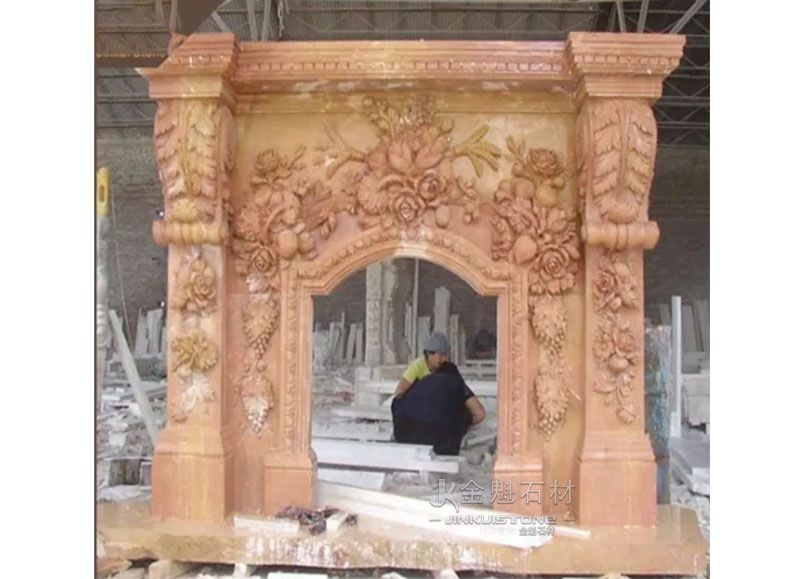 Custom Indoor Nature Marble Fireplace Frame