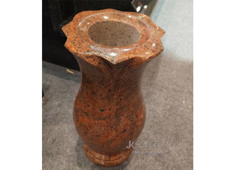 Customized Red Granite Polished Vase