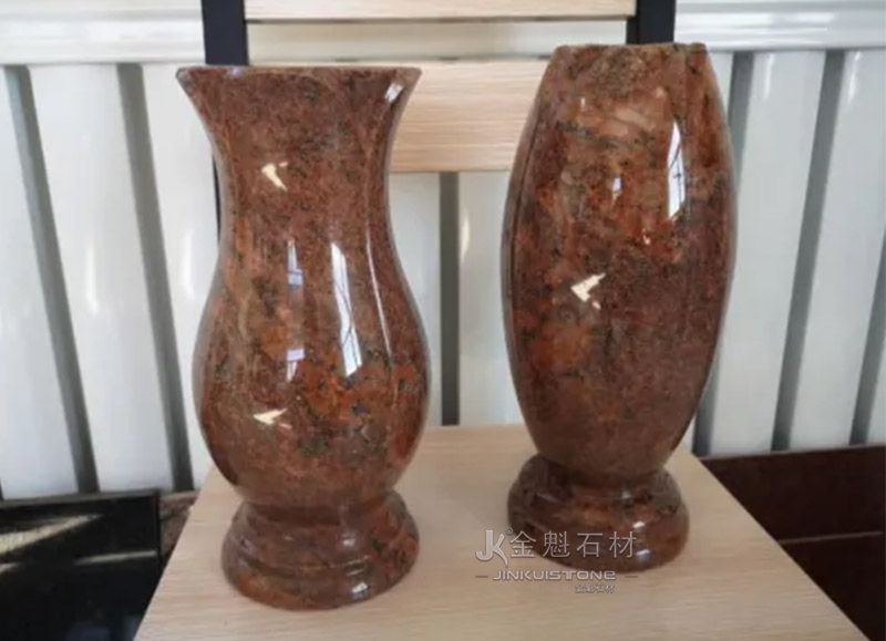 Red Polished Granite Vase