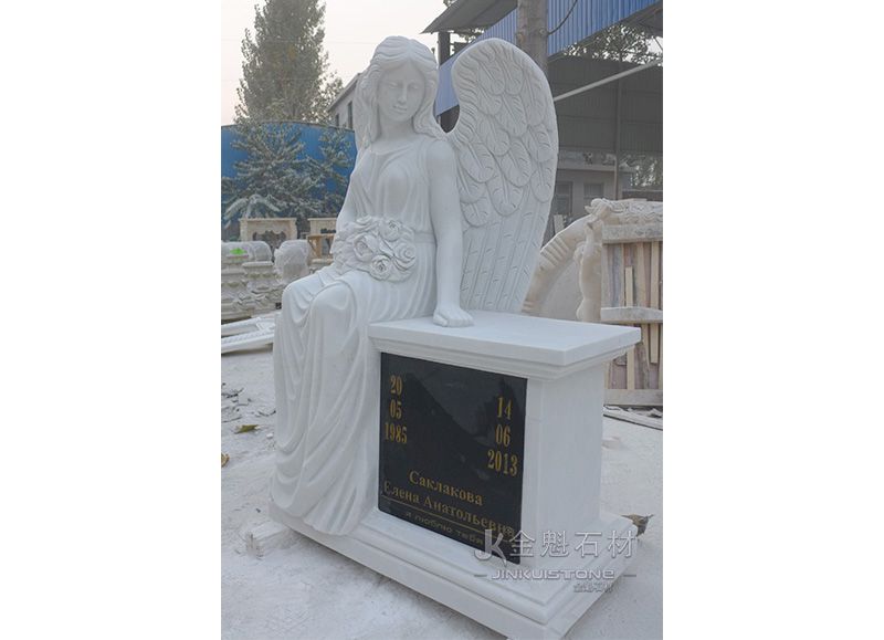 Customized Size Tombstone bench with Hand made Angel statue