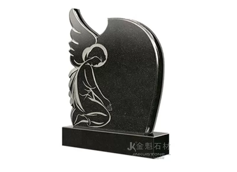 European style angel shaped granite specific tombstone