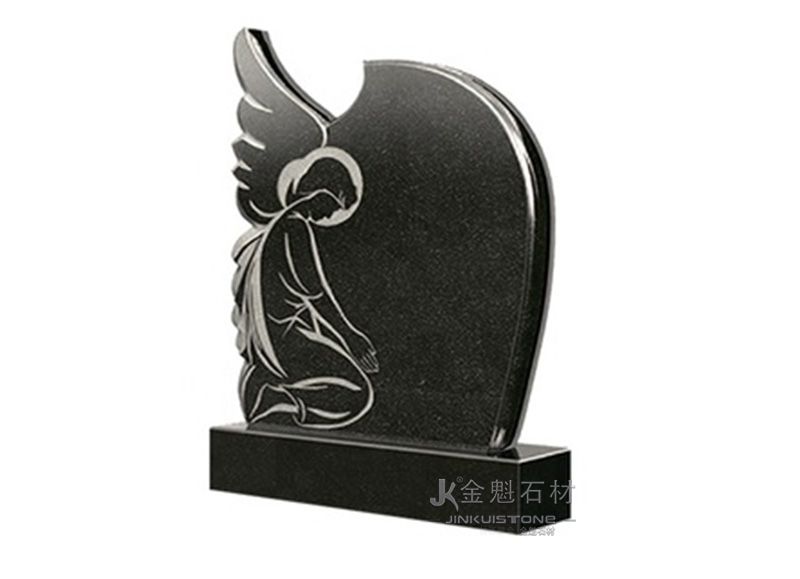 European style angel shaped granite specific tombstone