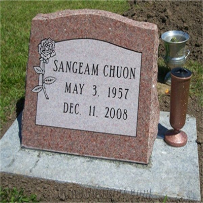 Pink Granite Headstone