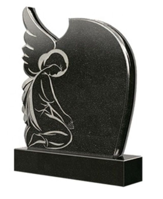 European style angel shaped granite specific tombstone