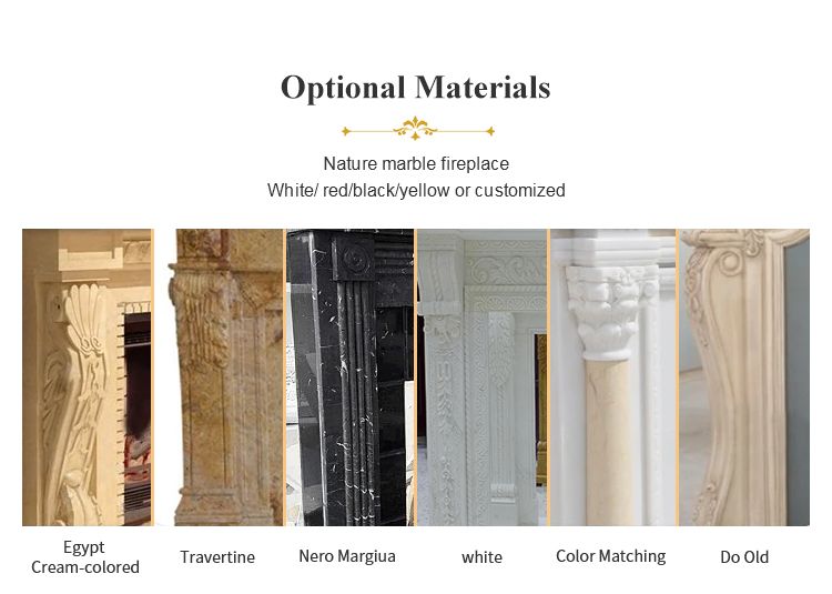 Material Options of Custom Marble Fireplace Mantels