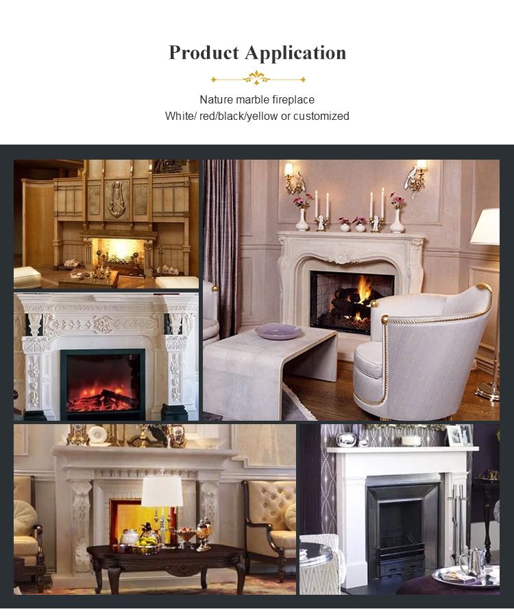 British Simple Marble Custom Fireplace Frame