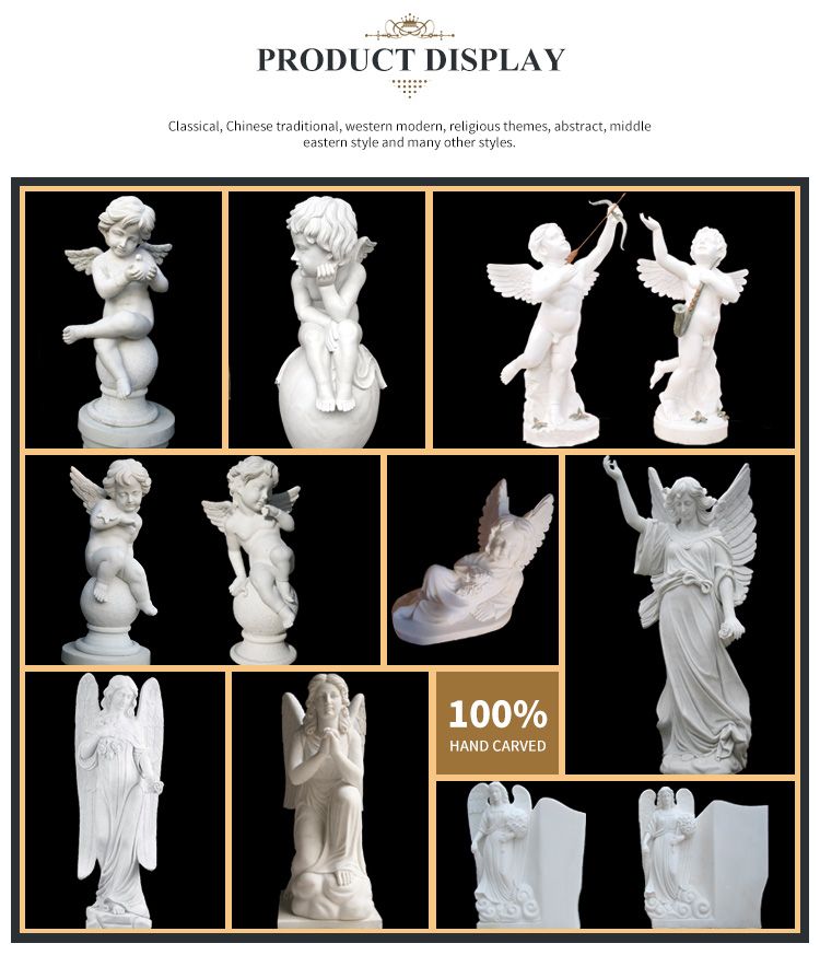 Customizable White Little Angel Sculpture Marble Decoration
