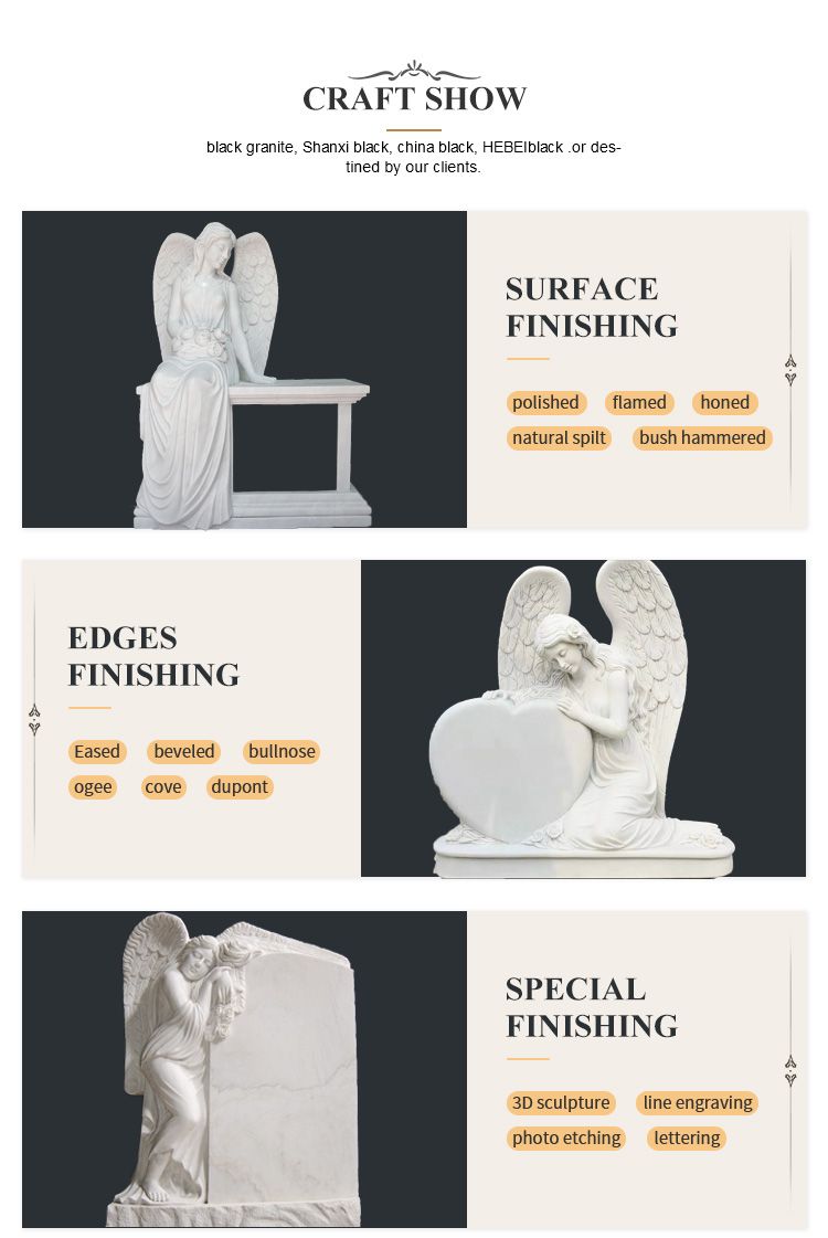 Classic White Marble Cherub and Tombstone