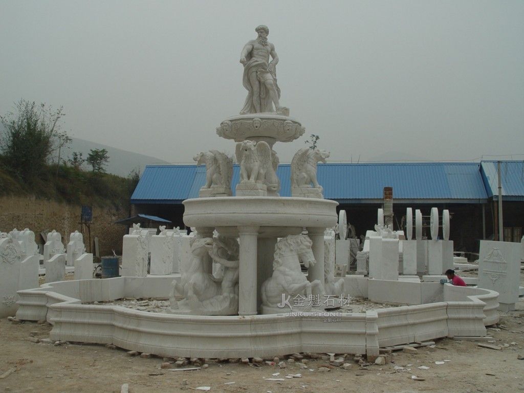 Outdoor garden decoration white marble animals and figures fountain marble sculptures for sale